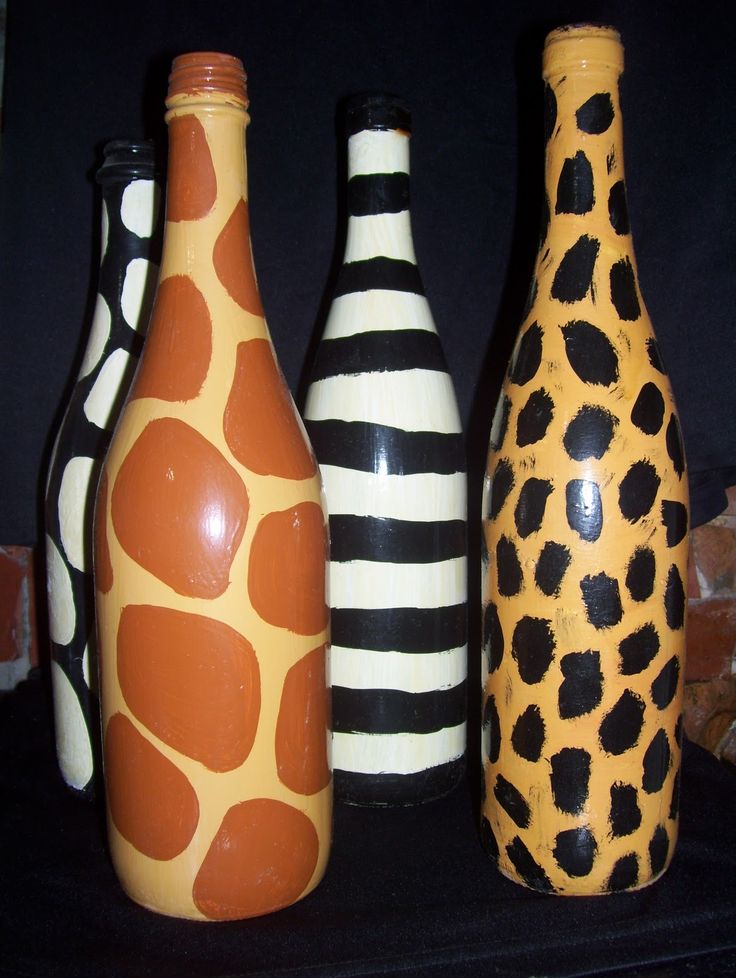 Botellas decoradas ..Animal Prints