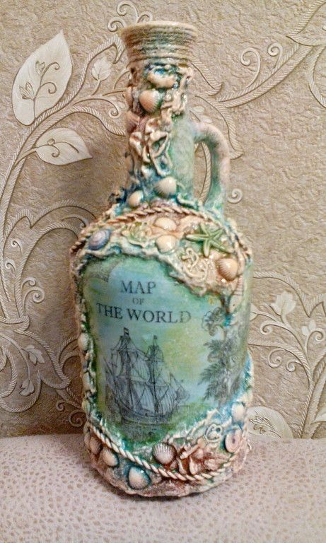Polymer clay altered bottle