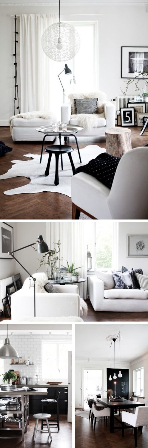 black and white  #idhomes #homes #decor #ideas #interiors #living rooms
