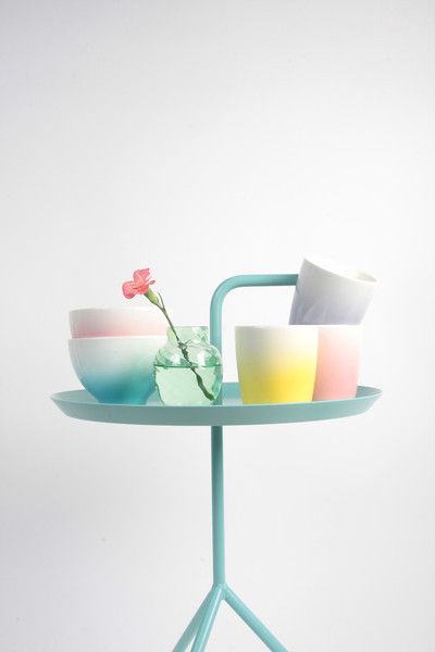 watercolor-esque colorful gradient tableware. amsterdam self designed collection...