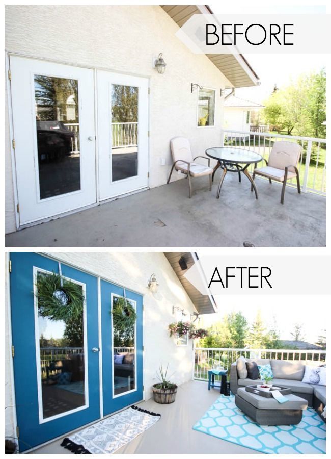 A stunning backyard makeover inspired completed with Behr paints. Love the brigh...