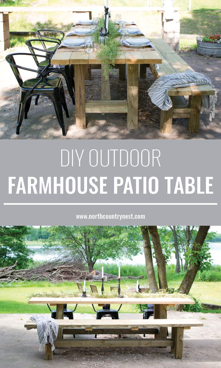 Check out this quick and easy tutorial on how to make an outdoor farmhouse patio...