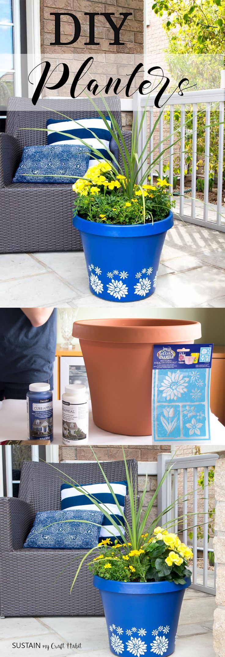 Filling your front porch with pretty planters doesn't need to cost a ton! Transf...