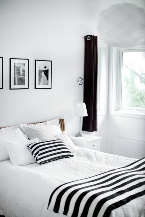 black & white bedroom
