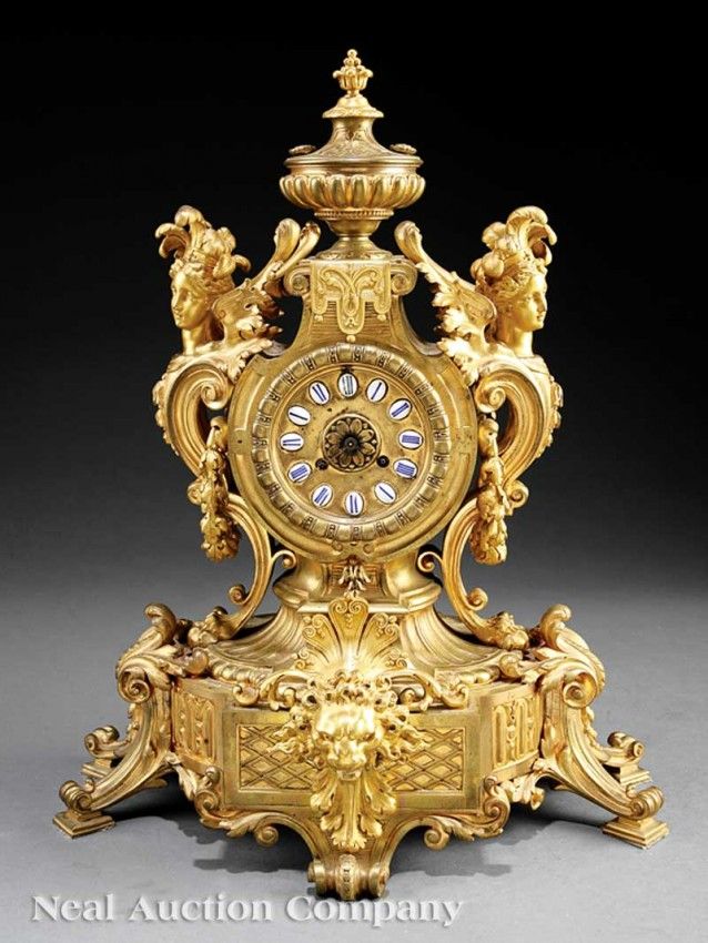 0097: Renaissance Revival Gilt Bronze Mantel Clock : Lot 97