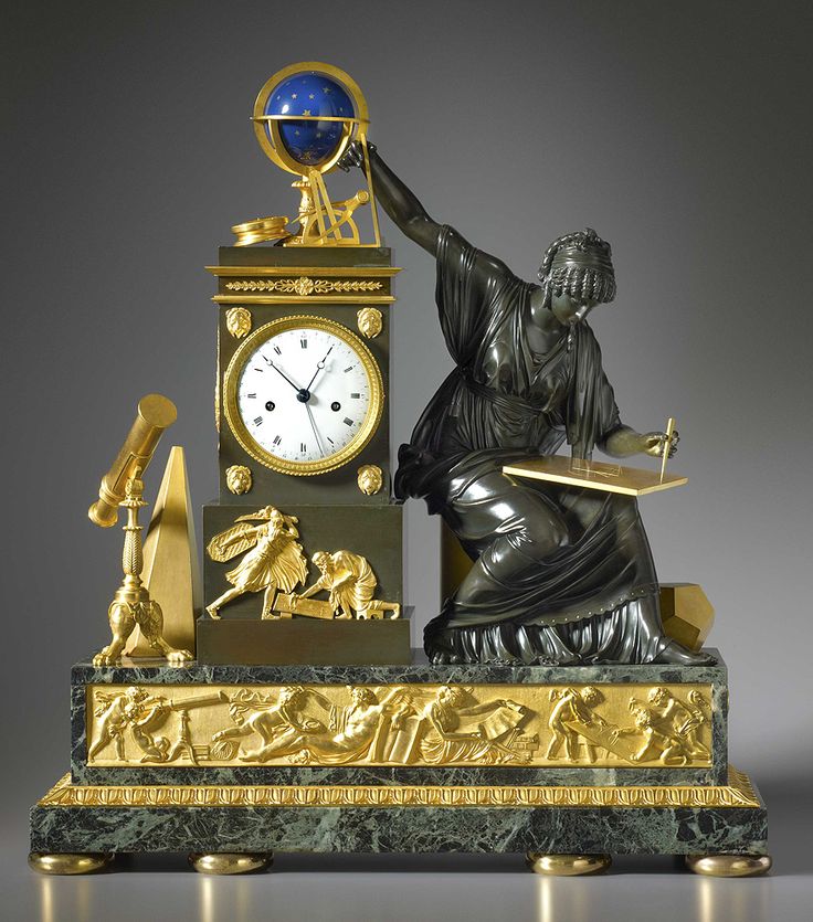 A rare and magnificent Louis XVI gilt and patinated bronze and vert de mer marbl...