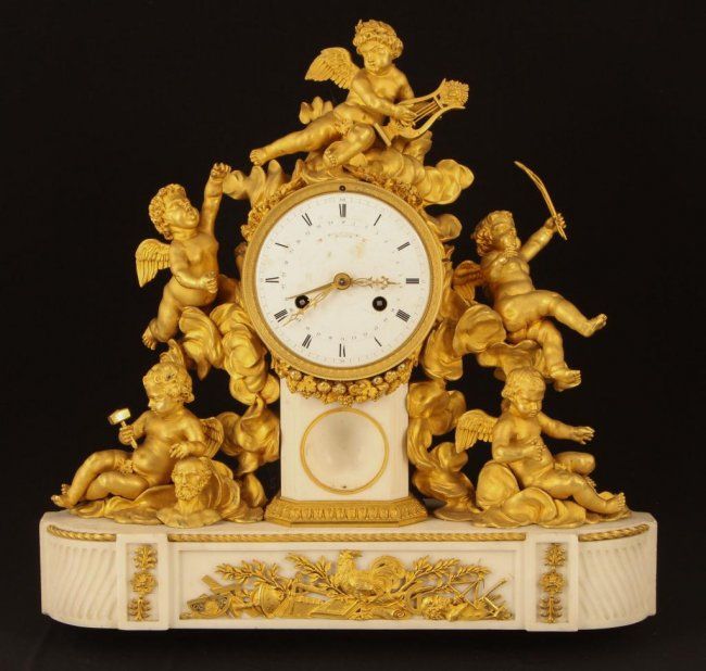 Gaston jolly a paris empire ormolu mantle clock