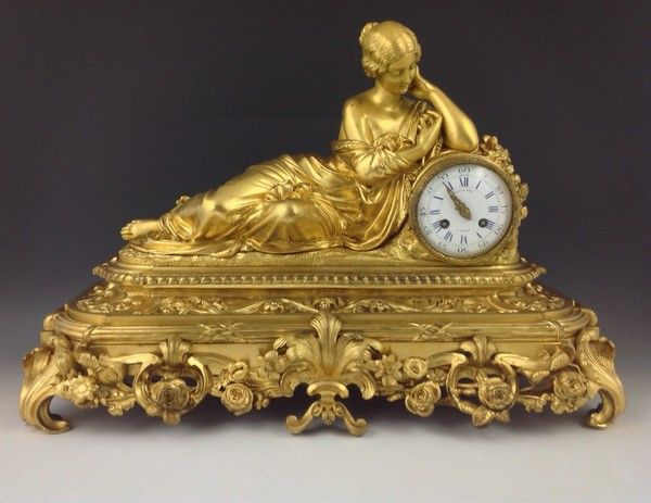 ~ Henri Picard gilt bronze clock - Raingo Freres movement, c. 1860 Paris ~ onlin...