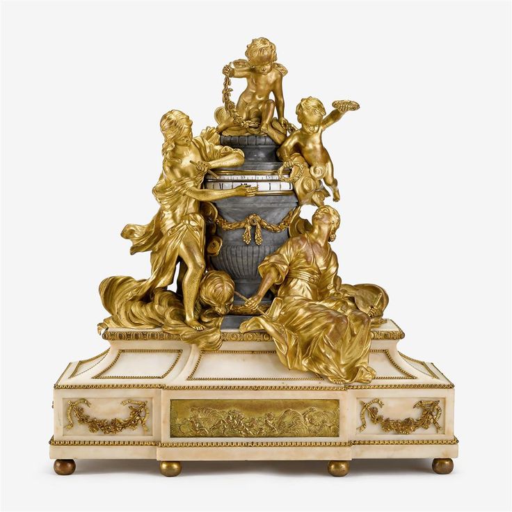 Louis XVI style gilt bronze pendule à cercles tournant circa 1880