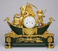 c. 1800-1810 Claude Galle, Mantel Clock; Bronze, gilded bronze (French)