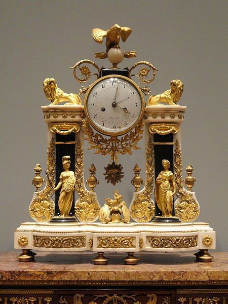 Portico Clock, 1780-1790, French, gold