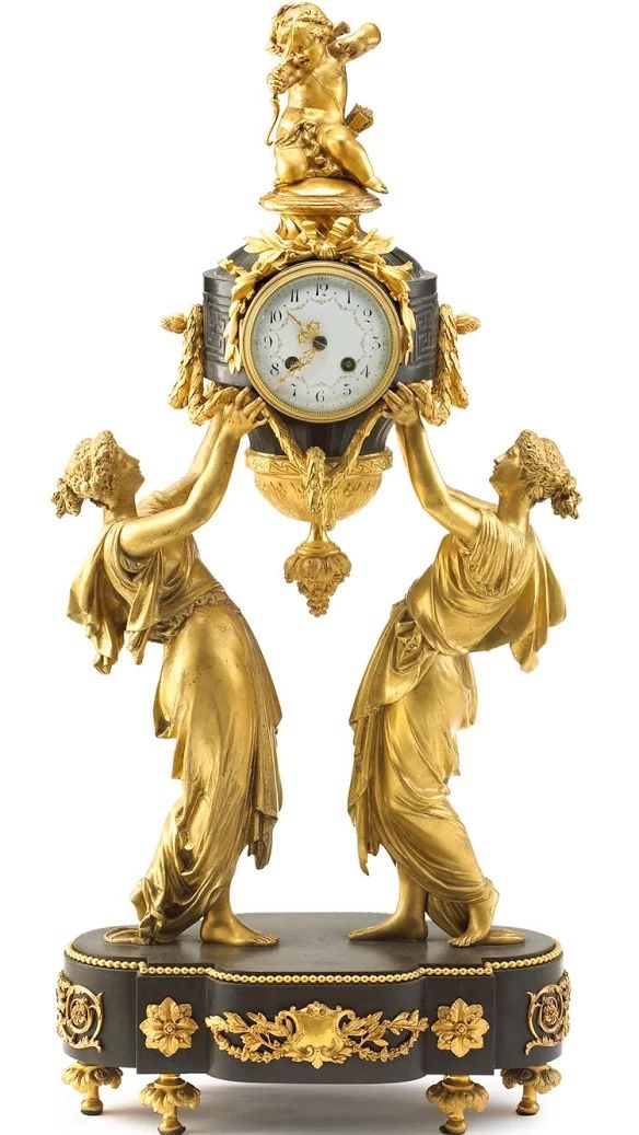 Reloj de bronce sobremesa siglo 19-20, barroco