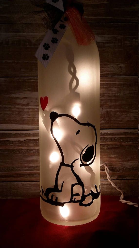 Its Snoopy! This cute little light measures 12 high Frosted on the outside and l...