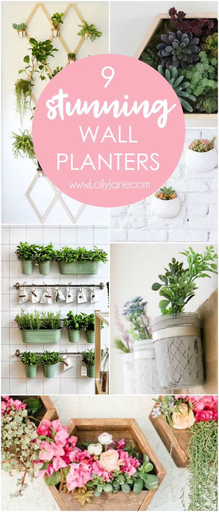 9 stunning wall planters! Check out these green happy wall planter decor ideas! ...
