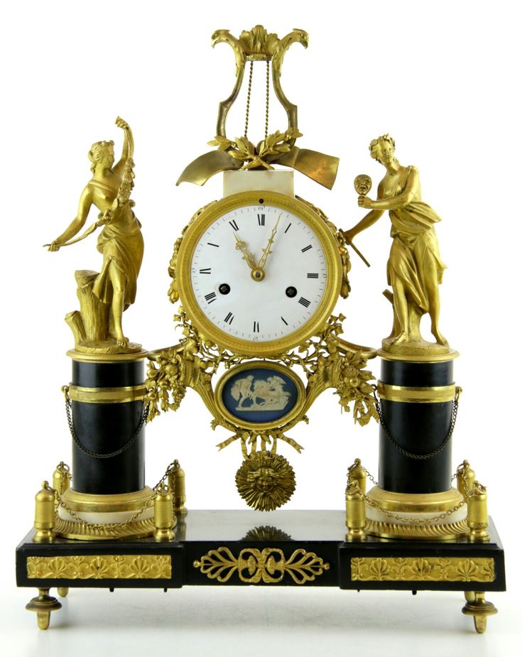 A Louis XVI ormolu mantle clock Late 18th century, France. The case crowned with...