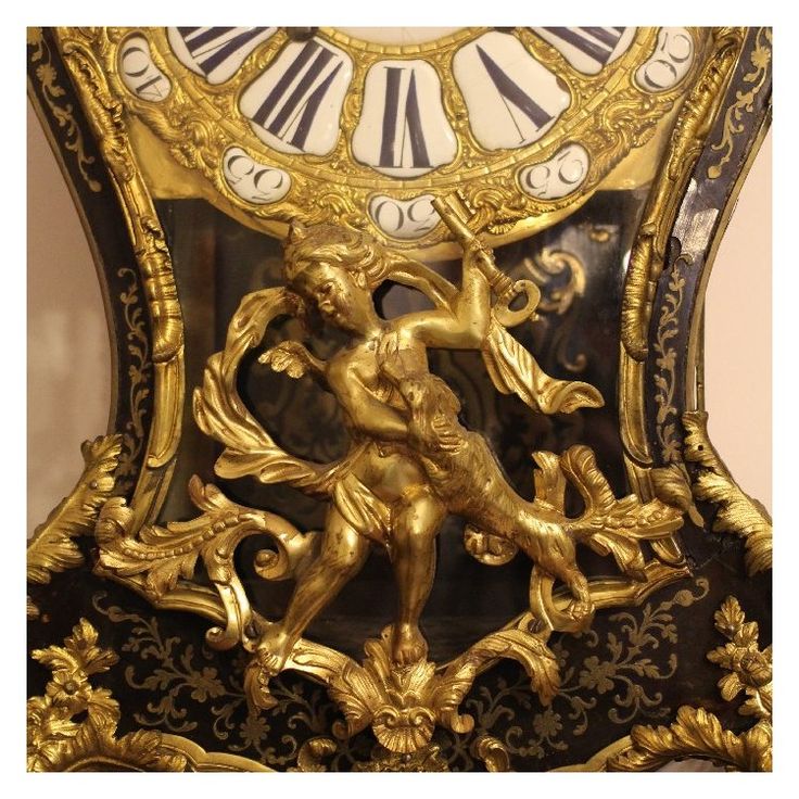 AN 18TH CENTURY LOUIS XV, ORMOLU MOUNTED, BOULLE MARQUETRY CARTEL, BY HENARD A P...