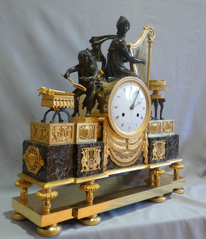 French Empire antique mantel clock