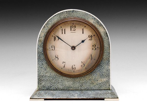 Art Deco Asprey Shagreen Clock