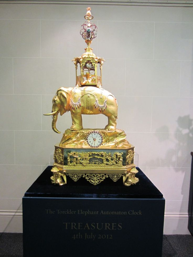 Musical elephant clock by made by Peter Torckler in 1770
