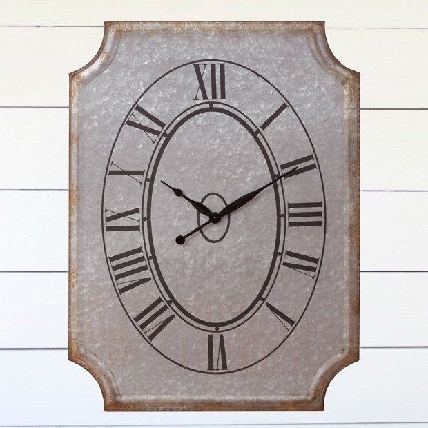 Galvanized Metal Wall Clock