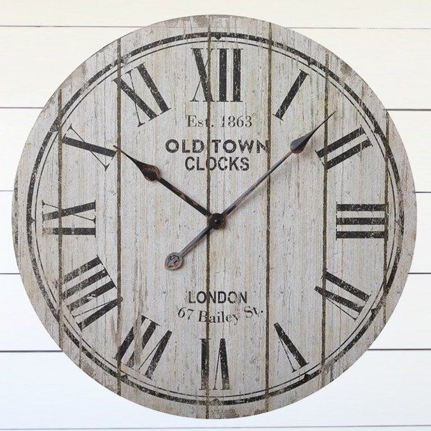 Rustic Old Town Wall Clock
