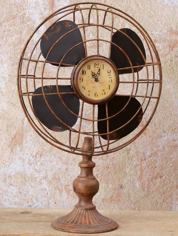 Vintage Inspired Fan With Clock