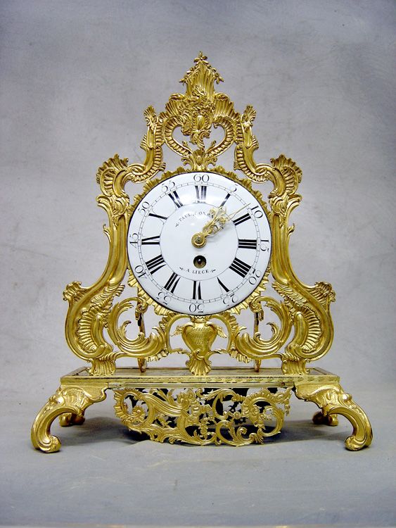 Antique French Louis XV Mantel Clock Of Fire-Gilt Ormolu Signed By Paul Conrard ...