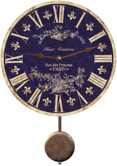 blue clock with fleur de lis