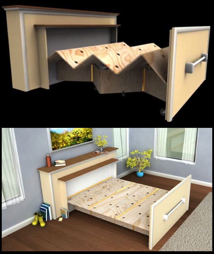 DIY Pull Out Bed for small spaces: www.treehugger.co...