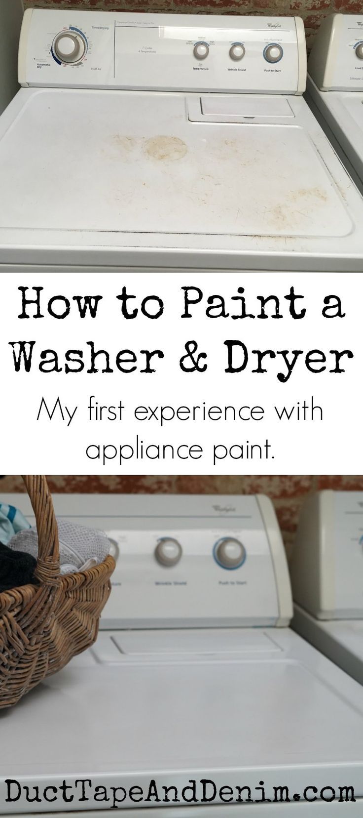 How to paint a washer and dryer. My first experience with appliance paint. Washi...
