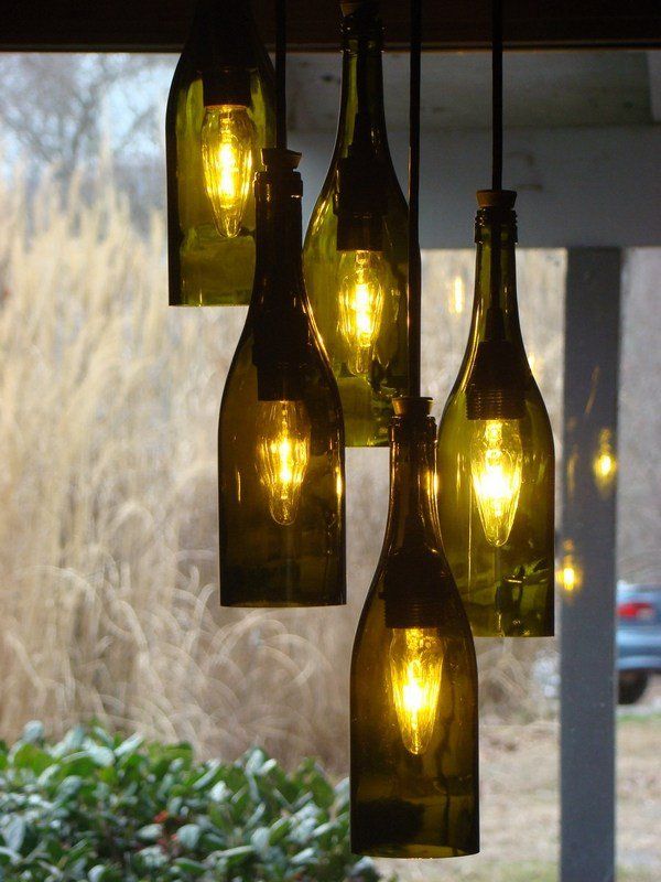 Wine bottle chandelier â€“creative upcycling ideas for lighting fixtures