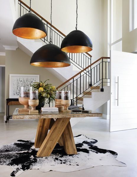 swooning over these glam charcoal + brass pendants