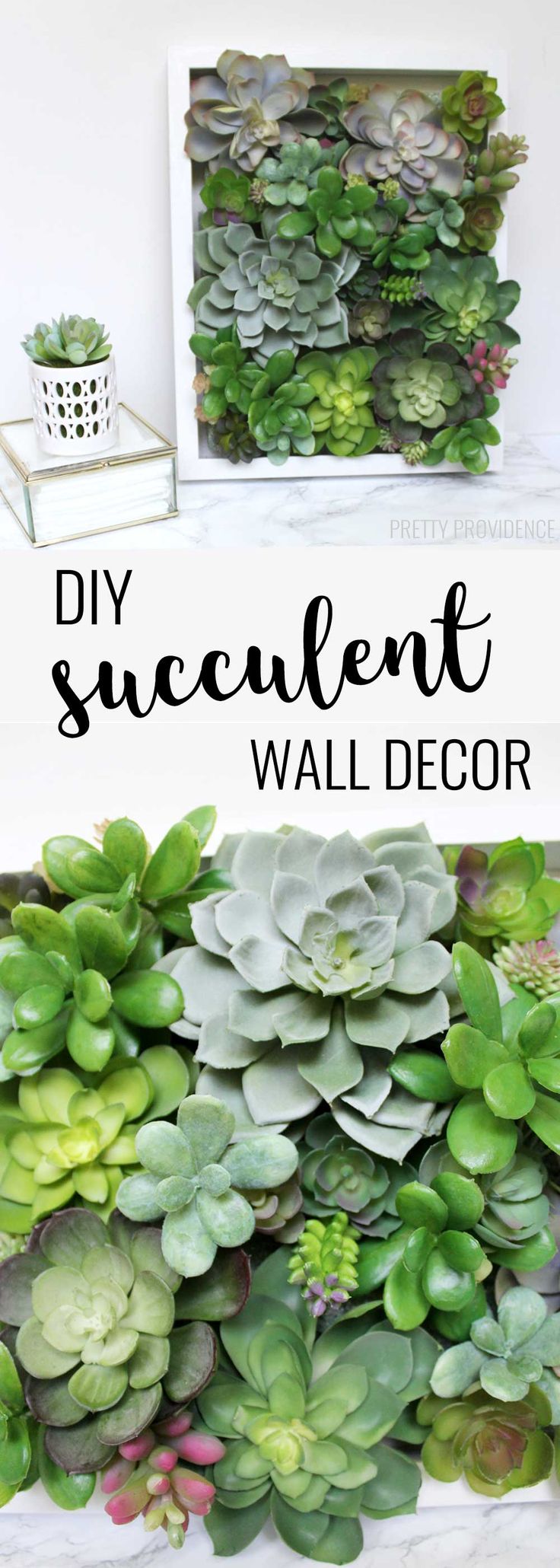 I love decorating with succulents and this easy shadow box decor is my new favor...