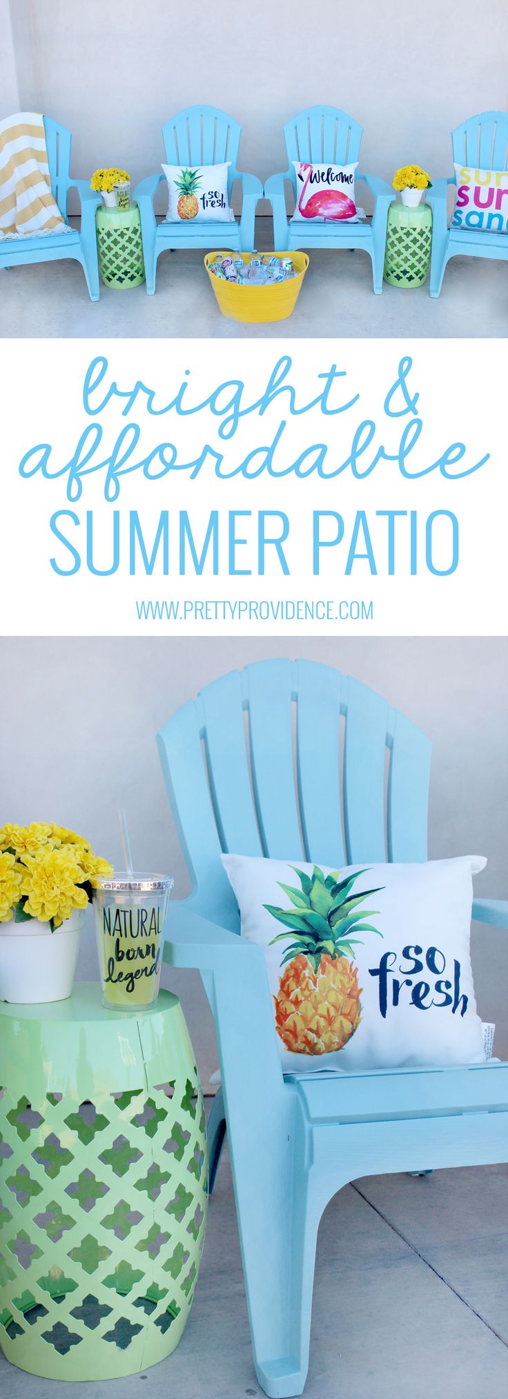 I love how bright and happy this affordable patio space is! It's amazing how...