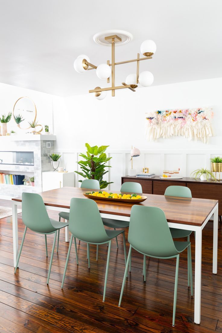 Take a look into the newly made-over modern dining room of Ashley from Sugar & C...