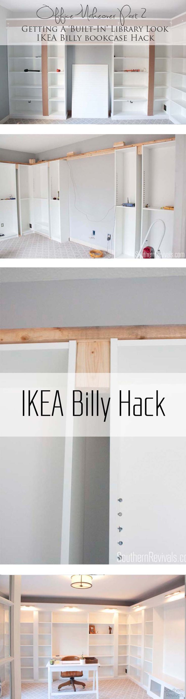 IKEA Hack with built-in Billy bookcases - how we got an expensive built-in libra...
