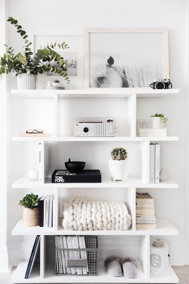 Shelves | White open shelves | Styling a shelf