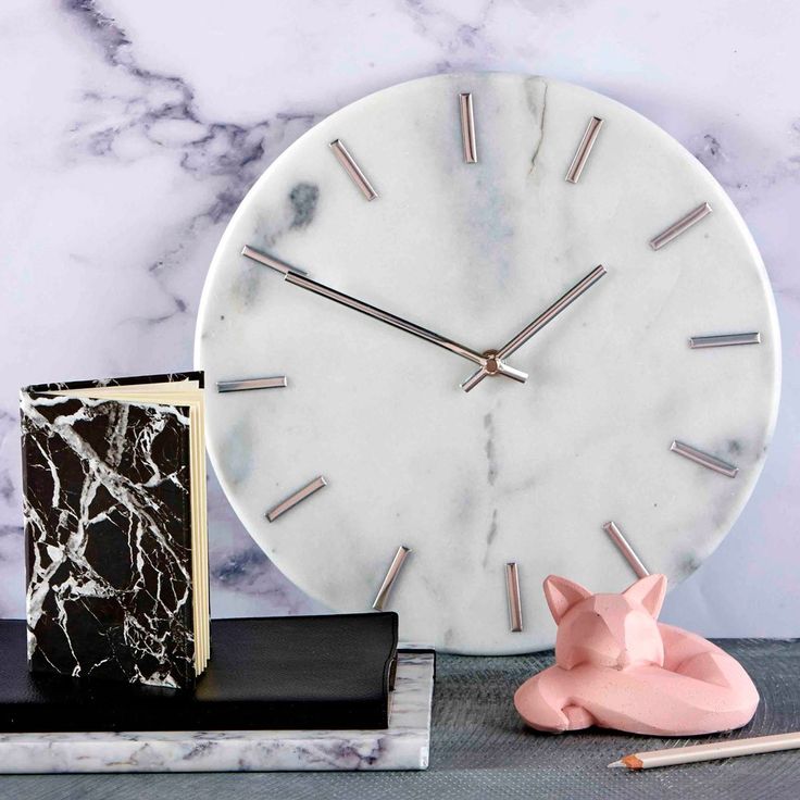 White Marble Wall Clock - Me and My Trend