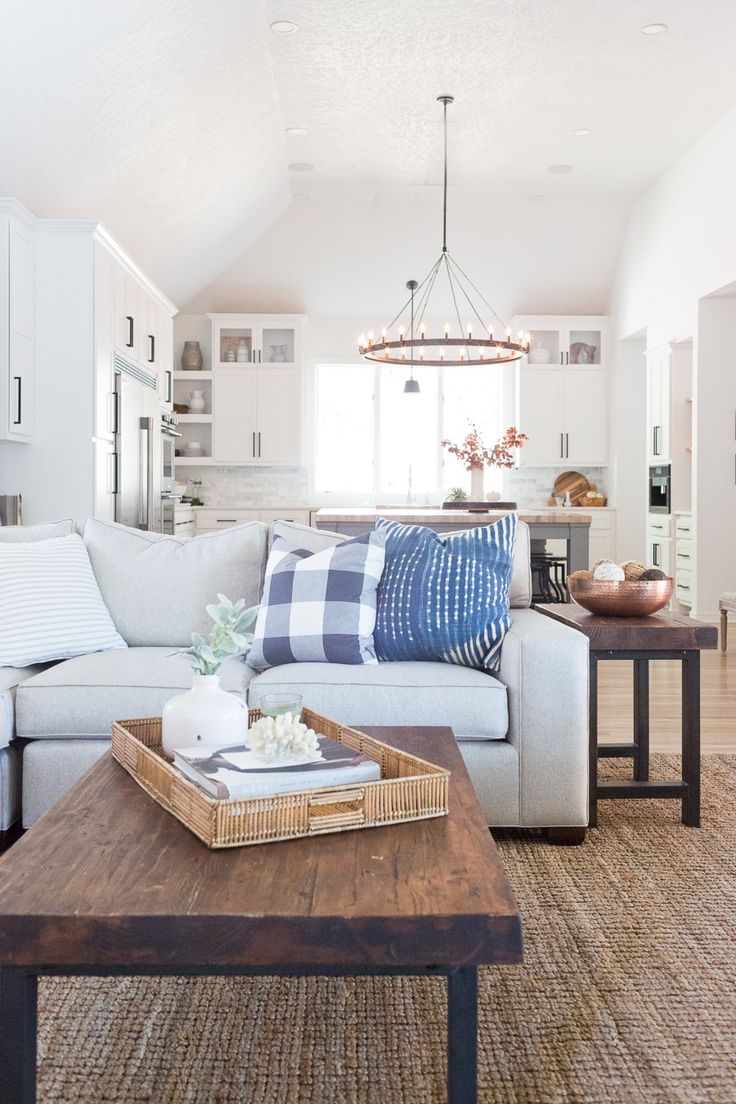 CC and Mike Tulsa Remodel Reveal, Pottery barn coffee table, Studio McGee pillow...