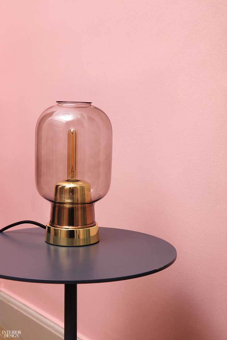 Amp lamp in smoked glass and brass by Normann Copenhagen.