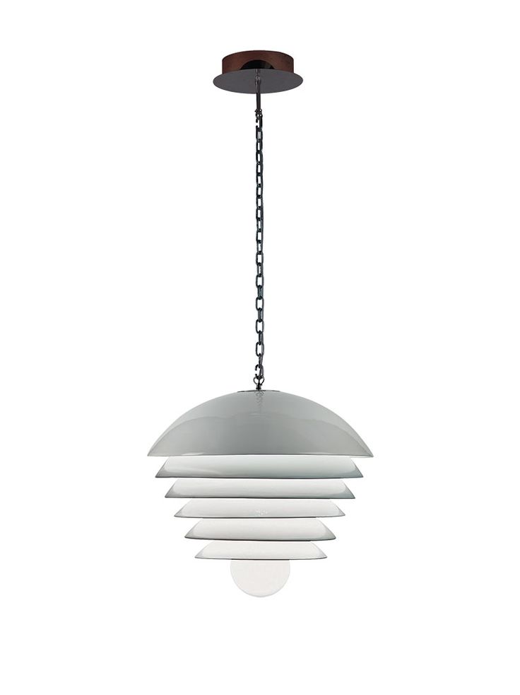 My Dishes pendant fixture in glazed ceramic and polished nickel by Bellavista.
