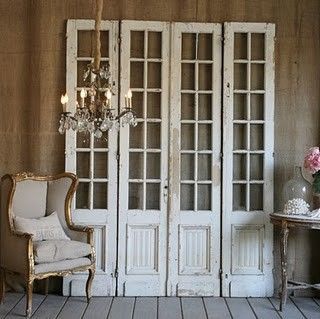 vintage french doors salvage | some antique bifold French doors like these to us...