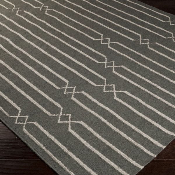 Hand-woven Lelystad Grey Wool Rug (9' x 13')