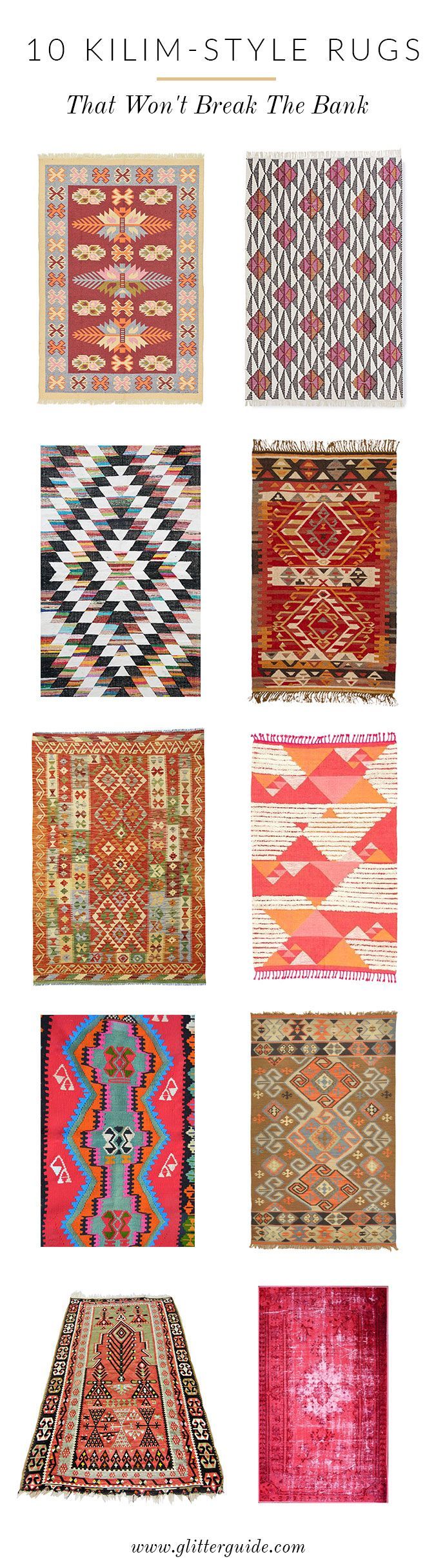 Loving kilim-style rugs these days. Here is where to save on this splurge-worthy...