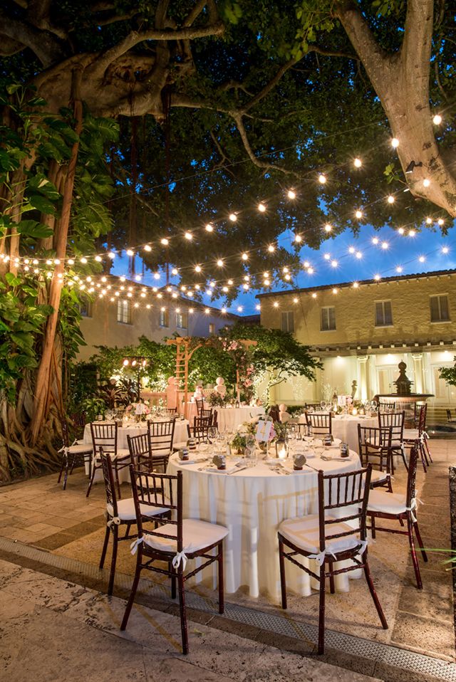 Bistro light wedding reception | Starfish Studios
