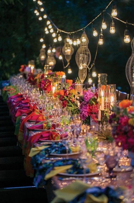Image result for bright wedding table