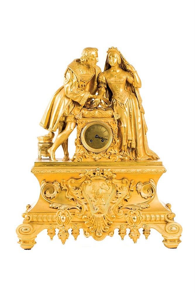 A 19th.C Louis Philippe bronze mantel clock