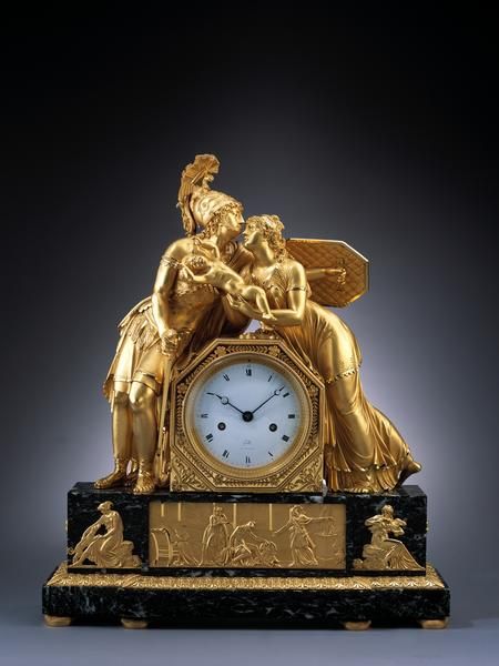 Empire Mantel Clock, signed: Galle, rue Vivienne à Paris. Paris, circa 1805