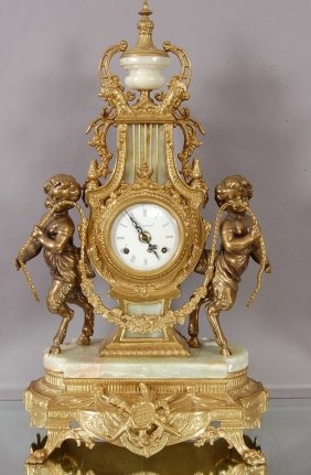 Image detail for -French Renaissance style Bronze & Onyx mantel clock