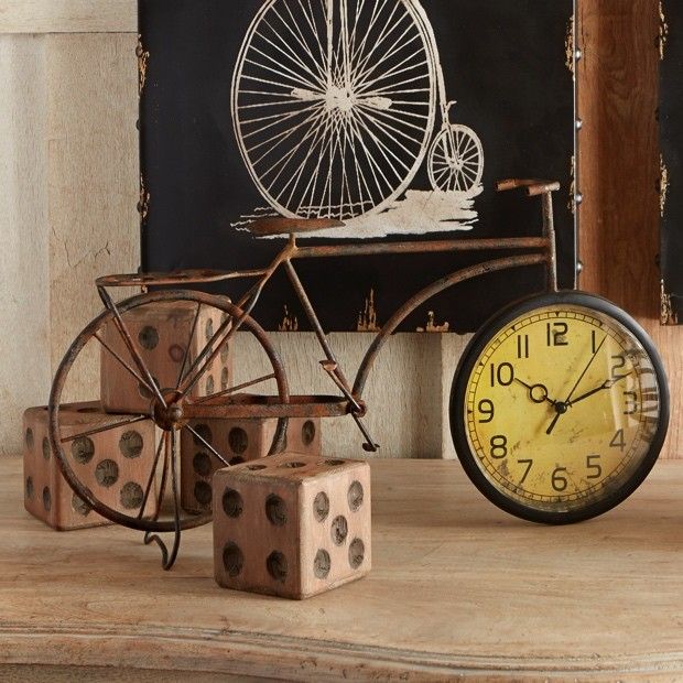 Metal Bicycle Table Clock